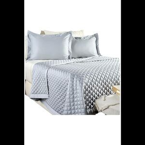 Northern Nights Egyptian Cotton Blanket & Sham Gray